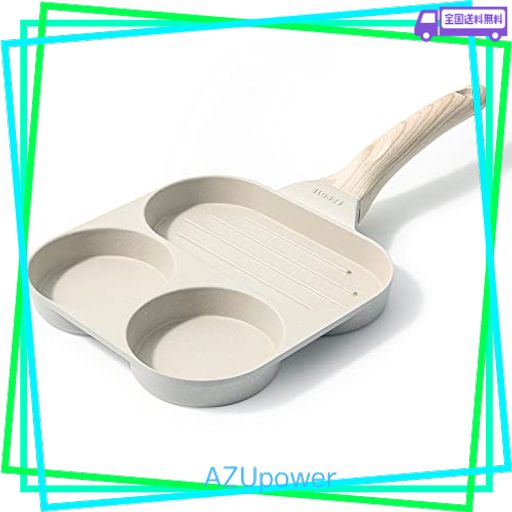 他サイト： CAROTE カローテ 目玉焼きフライパン 仕切りパン 3IN1 2つ穴円形フライパン IH対応 PFOA PFOS フリー くの商品画像