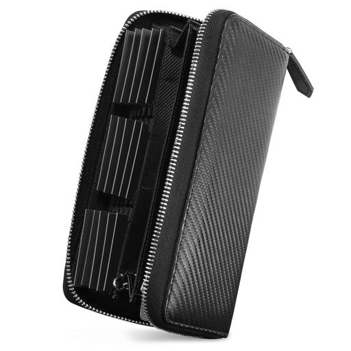 他サイト： [NEWHEY] 財布 メンズ 長財布 カーボンレザー 23枚カード収納 YKK ラウンドファスナー 大容量 防水 小銭入れ おの商品画像