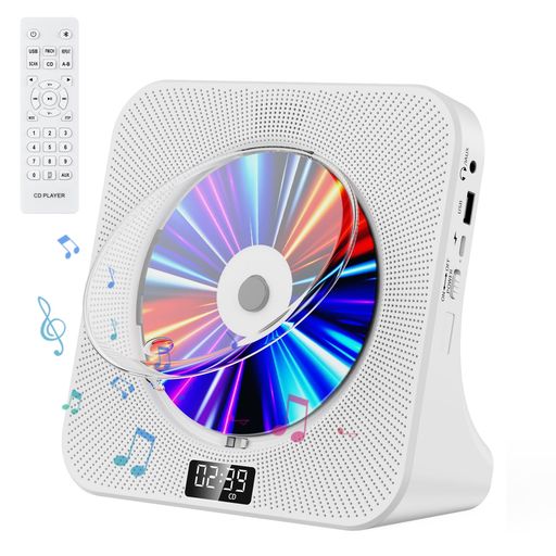 他サイト： FOHIL CDプレーヤー デスク BLUETOOTH受信/送信 HIFIスピーカー内蔵 CDプレイヤー 多機能 FM/LINEの商品画像