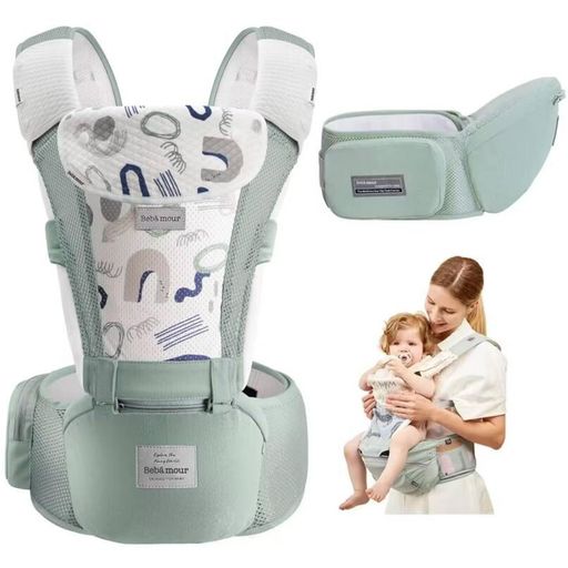 他サイト： 【ベビーアムール】BEBAMOUR 抱っこひも ヒップシート 軽量 通気メッシュ ベビーキャリア 前向き抱っこ おんぶ 6WAYの商品画像