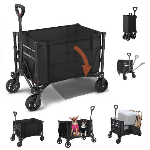 他サイト： HOUSOLUTION キャリーワゴン 大容量120L 耐荷重100KG アウトドアワゴン 折り畳み式キャンプカート ワンタッチの商品画像