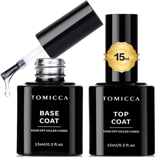 他サイト： TOMICCA ジェルネイル トップコート ベースコート 15ML 2本セット ノンワイプ 拭き取り不要 大容量 UV/LED対の商品画像