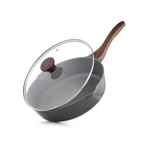 他サイト： SENSARTE 深型フライパン 28CM 蓋付き マーブルコート IH/ガス火対応 炒め鍋 焦げ付きにくい お手入れ簡単 中華の商品画像