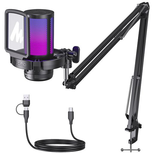 他サイト： MAONO USB コンデンサーマイク ゲーミングマイク PC マイクセット ノイズキャンセリング ミュートボタン 単一指向性 の商品画像