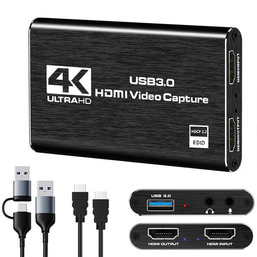 他サイト： 【2025最新】キャプチャーボード SWITCH 1/2 対応 4K HDMI パススルー 1080P 60FPS USB 3.の商品画像