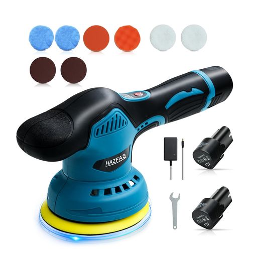 他サイト： ポリッシャー 充電式 ダブルアクション 充電式ポリッシャー 大容量バッテリ一2個搭載 電動ポリッシャー ポリッシャー 車 コードの商品画像