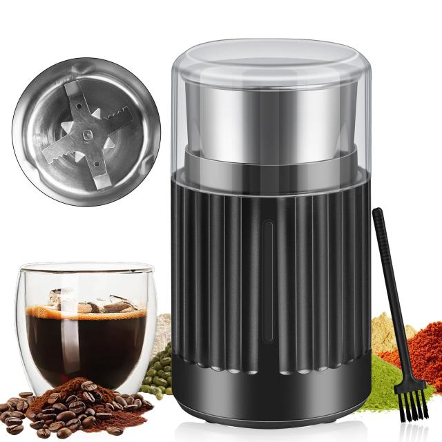 他サイト： 電動 コーヒーミル 【2026革新型】電動 コーヒーミル カッター ステンレス 粉末 豆挽き/唐辛子/調味料/穀物を挽く 一台多の商品画像