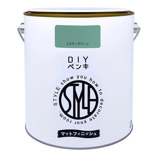 他サイト： ニッペ ペンキ 塗料 STYLE DIYペンキ(缶タイプ) 2kg ミスティグリーン 水性 つやなし 屋内 日本製 497612の商品画像