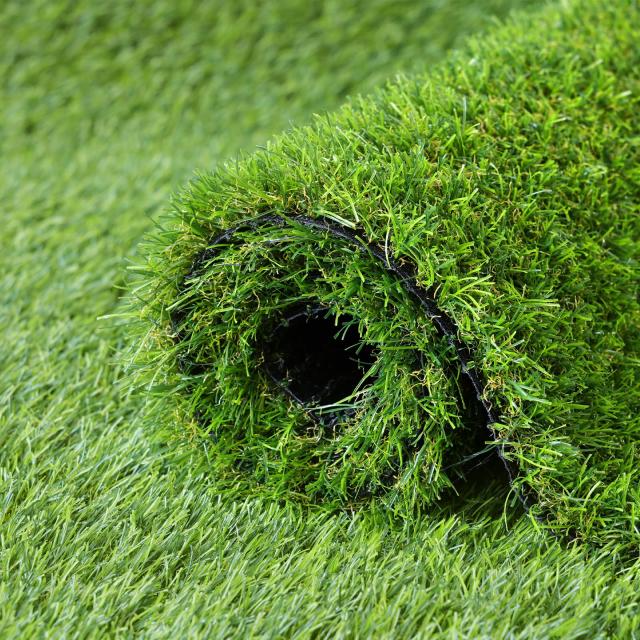 他サイト： 人工芝 ロール 1mx10m リアル感 芝丈30mm 高耐久 透水タイプ 防草シート 24本ピン付き フレッシュグリーン (1×の商品画像