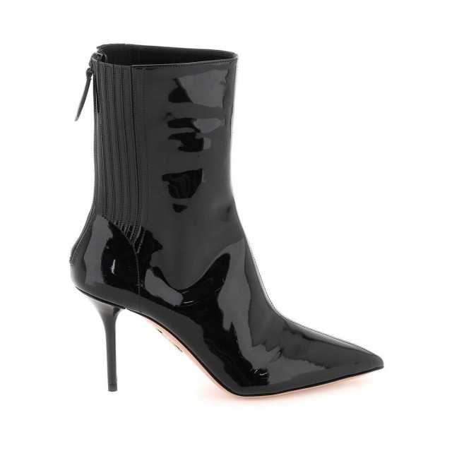 patent pointed ankle boots