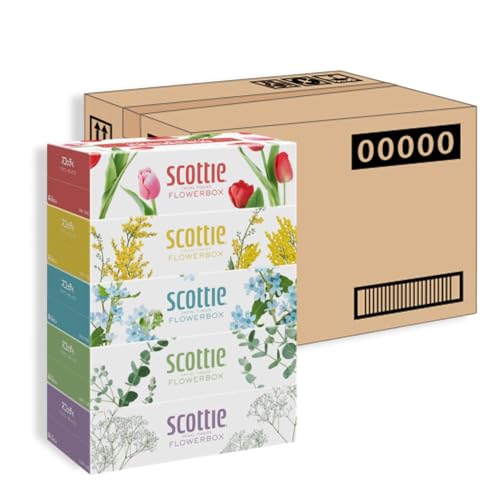 他サイト： ティッシュ 長持ち 500枚(250組) 60箱 スコッティ フラワーボックス (ケース品)の商品画像