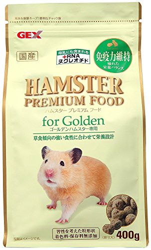 他サイト： GEX ジェックス ハムスタープレミアムフード ゴールデン専用 国産 草食傾向の強い食性に合わせて栄養設計 400gの商品画像