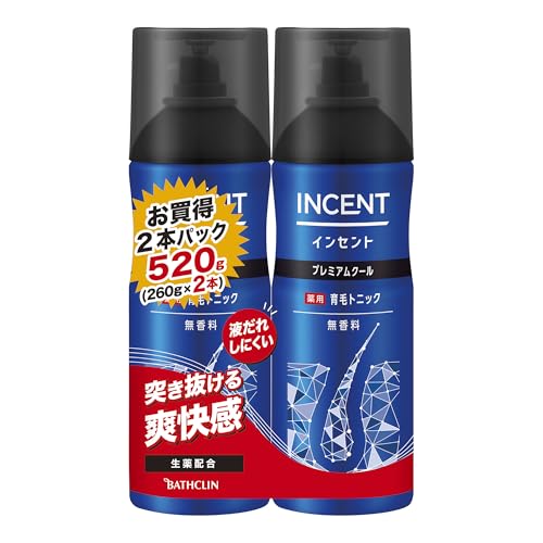 他サイト： インセント薬用育毛トニック プレミアムクール(無香料) 【医薬部外品】 260g×2本 男性向け 育毛剤の商品画像