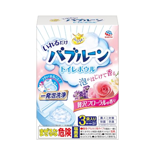 他サイト： らくハピ いれるだけバブルーン トイレボウル 贅沢フローラルの香り 3袋入 トイレ掃除 こすらない 泡 洗剤 排水管 大掃除の商品画像