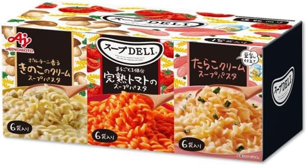 他サイト： スープDELI 味の素 バラエティボックス トマト/きのこ/たらこ 18袋入箱 通販限定 スープデリ 野菜スープ 即席スープ 備の商品画像