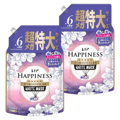 他サイト： 【まとめ買い】[大容量] レノア ハピネス 夢ふわタッチ 柔軟剤 リラックスナイト ホワイトムスク 詰め替え 1900mL×2袋の商品画像