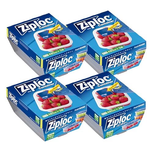 他サイト： Ziploc まとめ買いジップロック コンテナー 長方形 480ml 2個入×4個セットの商品画像