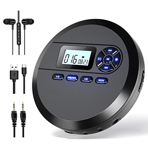 他サイト： ポータブルcdプレーヤーコンパクトおしゃれ FM送信機能 cdプレーヤースピーカー内蔵 2000mAhバッテリー充電式CDプレーの商品画像
