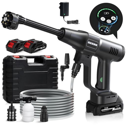 他サイト： FCALVY 高圧洗浄機 コードレス 充電式 2段階水?モード 6IN1ノズル 左右360°上下180°変換ノズル フォームノズの商品画像