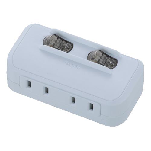 他サイト： オーム電機(OHM) HS-A1758W LED個別スイッチ付き 節電タップ 2個口 00-1758の商品画像