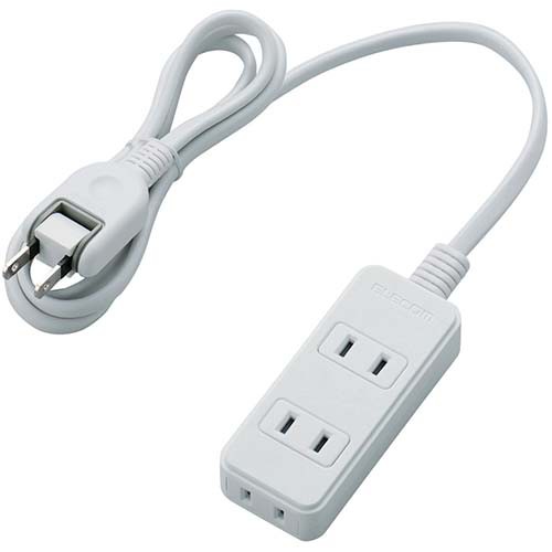他サイト： エレコム(ELECOM) T-S02N-2310WH(ホワイト) スイングプラグタップ 延長コード 2ピン 3個口 1mの商品画像