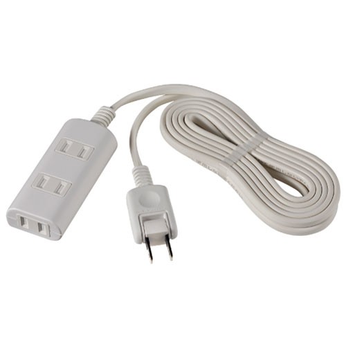 他サイト： エルパ(ELPA) WBT-N3030B-W(ホワイト) 扉付タップラン 3個口(上挿し2・横挿し1) 3mの商品画像