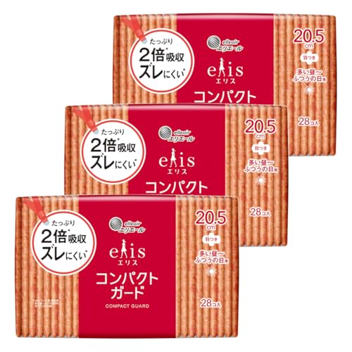 他サイト： エリス コンパクトガード 羽つき 20.5cm(多い昼~ふつうの日用)84枚(28枚×3パック)まとめ買いの商品画像