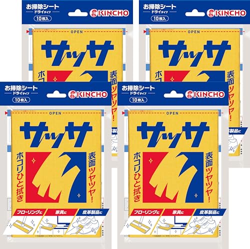 他サイト： まとめ買いKINCHO サッサ ホコリ取りクロス ドライシート 10枚入×4 (家具・家電・網戸・フローリング)の商品画像