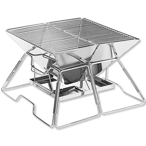 他サイト： CARBABY バーベキューコンロ 焚き火台 アウトドアコンロ 折りたたみ BBQコンロ 1台2役 2-4人用 灰受けケース付きの商品画像