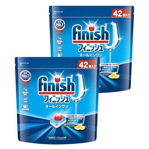 他サイト： Finish まとめ買いフィニッシュ 食洗機 洗剤 オールインワン プレミアム パワーボールキューブ 42個入 ×2袋の商品画像