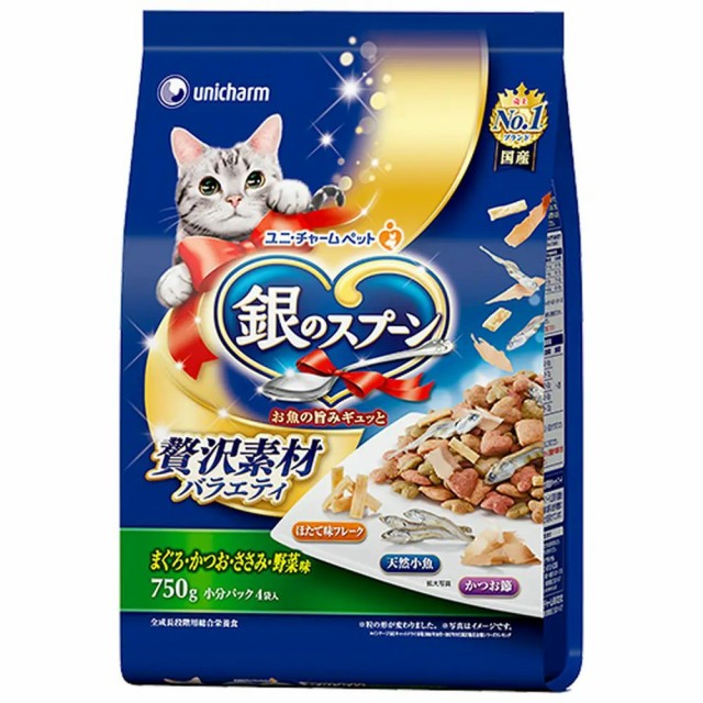 他サイト：  銀のスプーン 贅沢素材バラエティ まぐろ・かつお・ささみ・野菜味 750g キャットフードの商品画像
