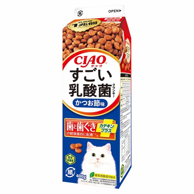 他サイト：  いなば CIAO すごい乳酸菌 クランキー牛乳パック かつお節味 400g キャットフードの商品画像