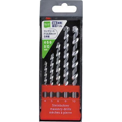 他サイト： M&M 【送料無料】TKG-1301005 【メール便での発送商品】コンクリートドリル刃セット 5本組 (TKG1301005)の商品画像