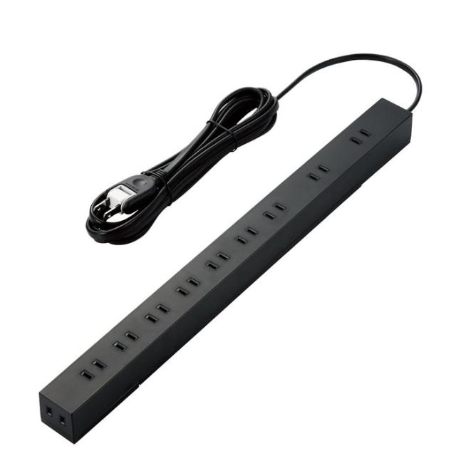 他サイト： 電源タップ 10個口 3m 雷ガード ほこり防止 壁や床に固定できる ACアダプター対応 黒(ブラック) エレコム ECT-01の商品画像
