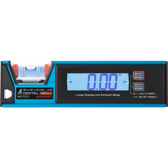 他サイト： ブルーレベルJr.2 デジタル防塵防水180mmマグネット付 シンワ測定 NO75321【送料無料】 の商品画像