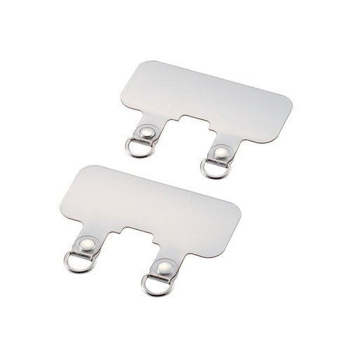 他サイト： 【メール便での発送商品】スマホ ストラップホルダー シート スピーカー穴用 2口タイプ 2枚入り タグパッチ クリア エレコム の商品画像