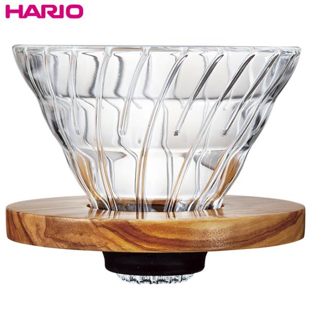 他サイト： V60 耐熱ガラス透過ドリッパーオリーブウッド ハリオ VDGR-02-OV【送料無料】 (VDGR02OV) 【納期目安:12の商品画像