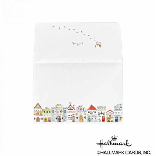 Hallmark ホールマーク 便箋用封筒 ネコと街並 6セット 748197 支社