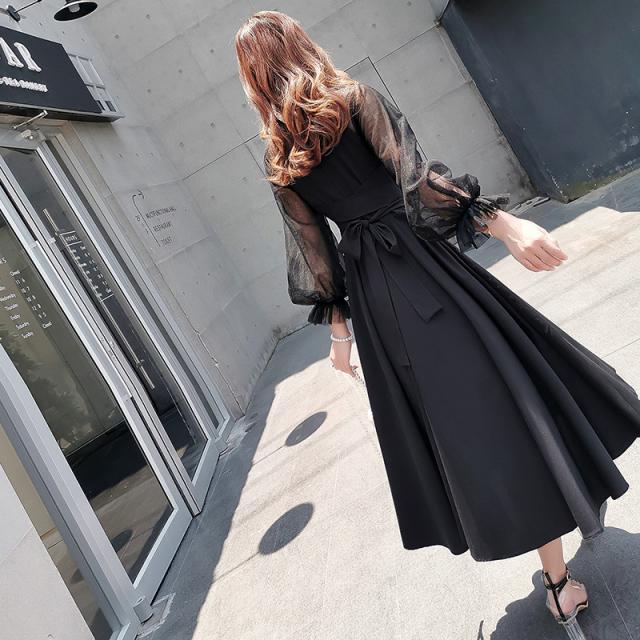 予約販売品 パーティードレス 結婚式 お呼ばれドレス 結婚式のお呼ばれ 代 30代 40代 フォーマルドレス 袖あり ワンピース 黒 ロングワンピース 膝 当店人気の限定モデルが再々々入荷 Alimamiy Ru