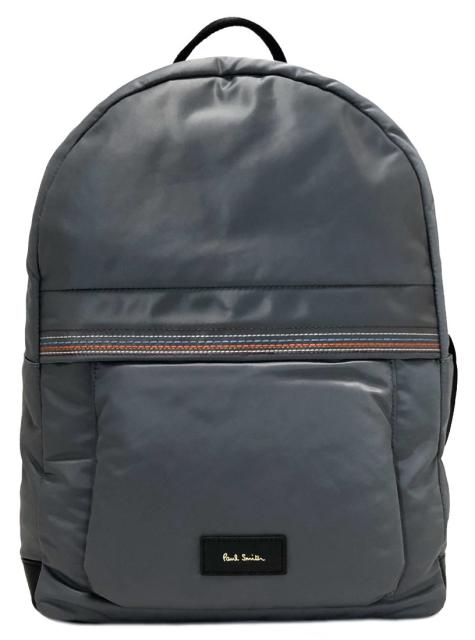 未使用 ポールスミス リュックサック グレー マルチカラー リュック バックパック ステッチ ナイロン レディース ロゴ Pau