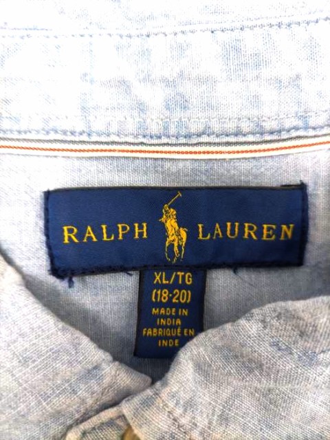 RALPH LAUREN(ラルフローレン) スモールポニー刺繍BDシャツ レディース import：XL 【中古】【ブランド古着バズストア】の