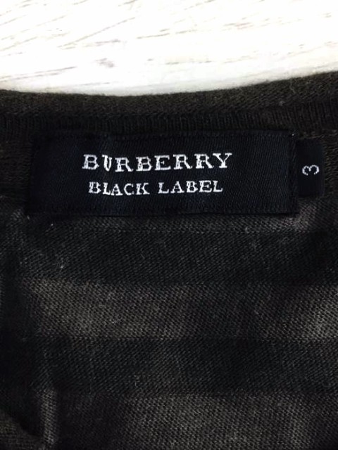 BURBERRY BLACK LABEL(バーバリーブラックレーベル) ボーダー VネックTシャツ メンズ 3【中古】【ブランド古着バズストア