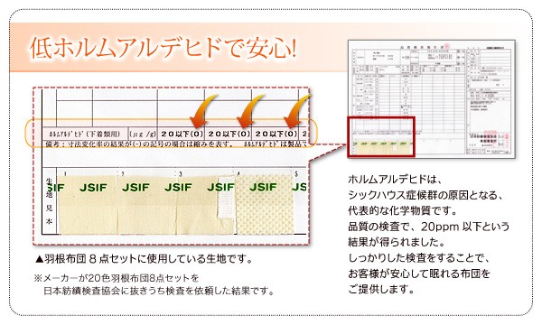 カラー羽根布団セット