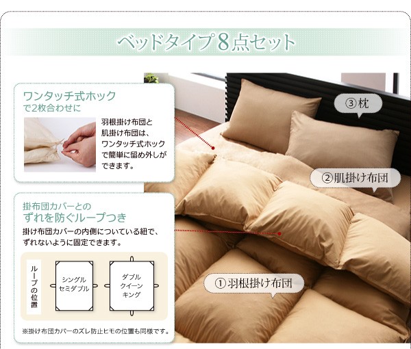 カラー羽根布団セット