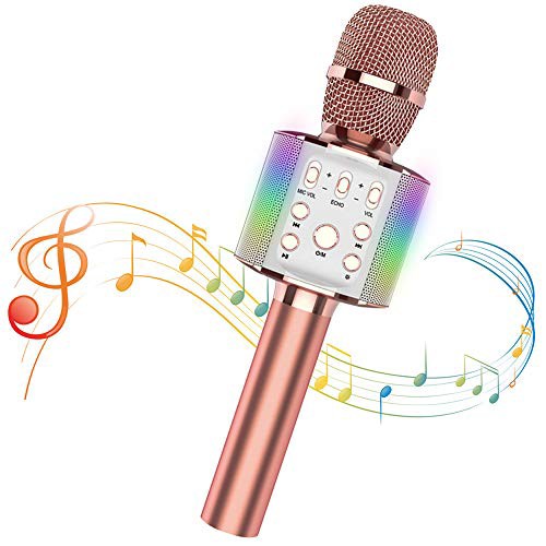 人気特価激安 カラオケマイクワイヤレスマイク Bluetooth Microphone Karaoke Ledライト付き 音楽再生 録音可能 高音質 カラオケ機器 家庭用 カラオケ 代引き手数料無料 Airportandgo Com