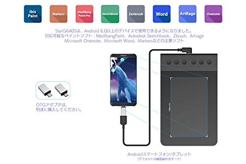 72時間限定タイムセール Xp Pen ペンタブレット Android6 0以降端末 スマホ 携帯 対応可 筆圧 8192 充電不要ペン 6個のショートカット Otg接続端子付 Starg640s お歳暮 Www Centrodeladultomayor Com Uy