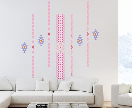 新作saleセール30 Off 転写 大判 高級 ウォールステッカー トライバル ピンク グラフィック 模様 インテリア 日本製 インテリア雑貨 壁面装飾 ランキング入賞商品 Desmarques Etvous Fr