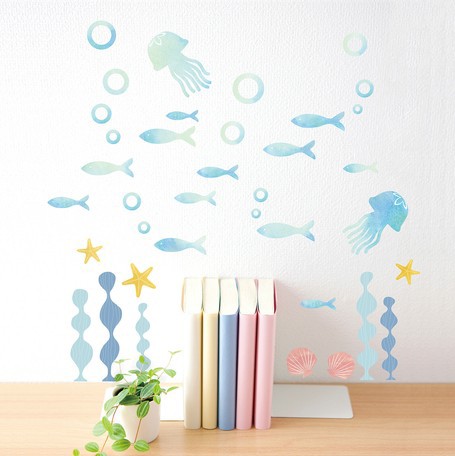 フチなし シール ウォールステッカー ユラユラ海の生物 おしゃれ インテリア 海 魚 インテリア雑貨 壁面装飾の通販はau Pay マーケット ロシナンテ オンライン 商品ロットナンバー