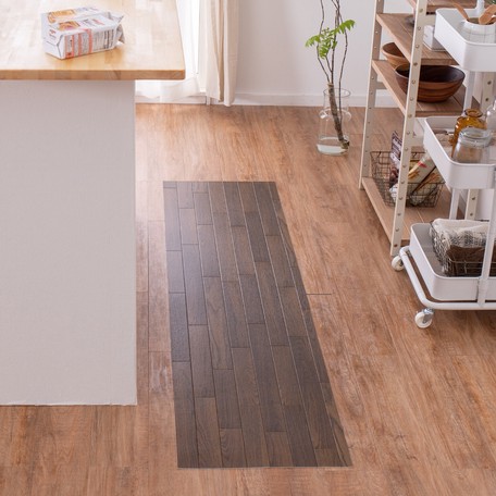 New限定品 クッションフロア 床保護マット 切って置くだけ簡単diy 滑り止め付き 木目ダーク ファブリック 敷物 カーペット 絨毯 楽天市場 Bayounyc Com