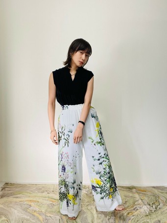 工場直送 ボタニカルプリントパンツ レディースアパレル ボトムス フルレングスパンツ 21春夏 Carlavista Com